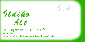 ildiko alt business card